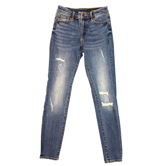 Armani Exchange Denim - Armani Exchange J01 Super Skinny‎ Distressed Blue Jeans Womens Size 26 6RYJ01